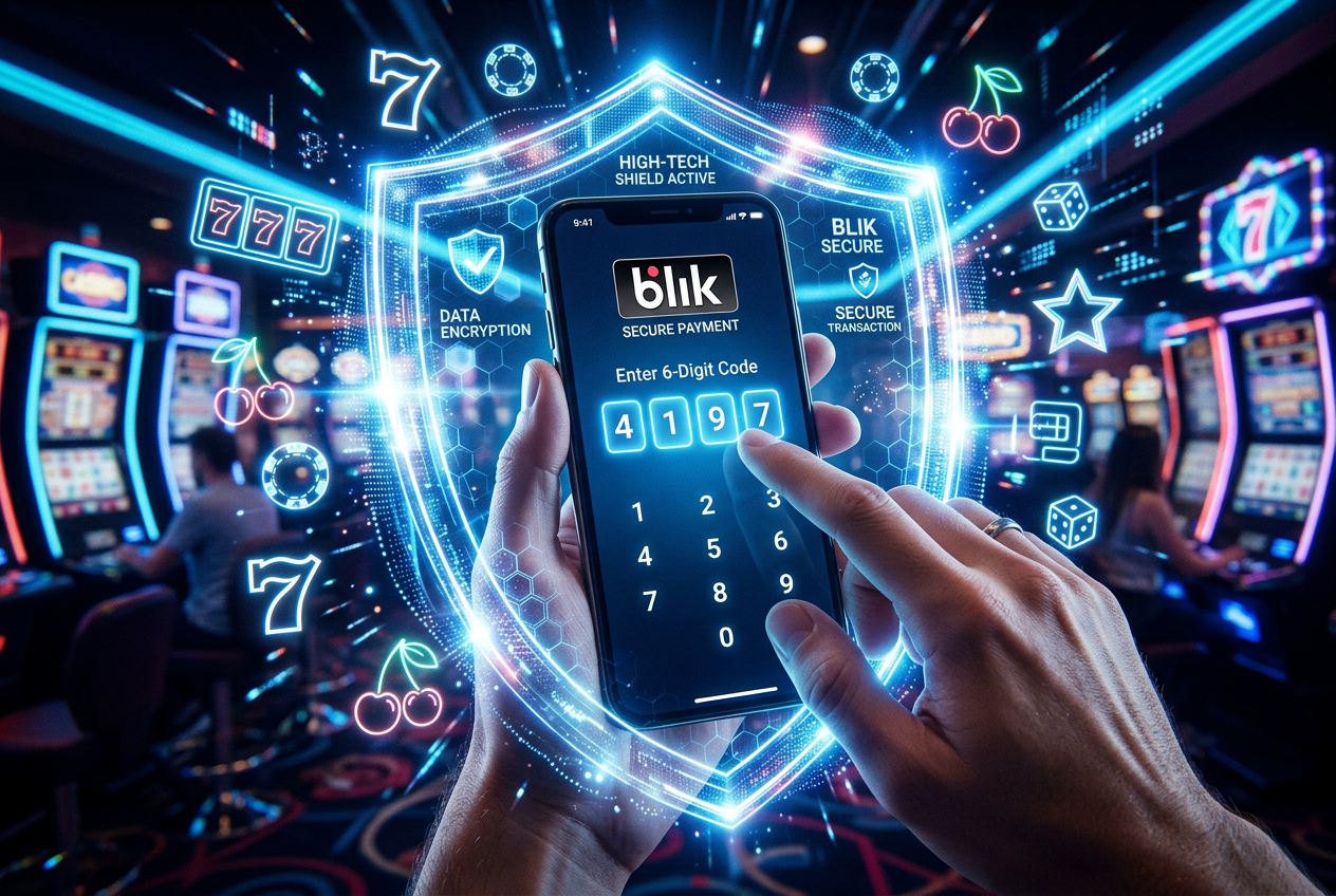 Bezpieczeństwo płatności BLIK w kasynie online oraz smartfon z kodem transakcyjnym